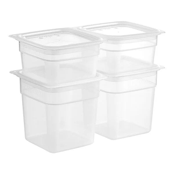 Cambro CamSquares FreshPro Food Storage Container Set, 4 Containers + 4 Lids