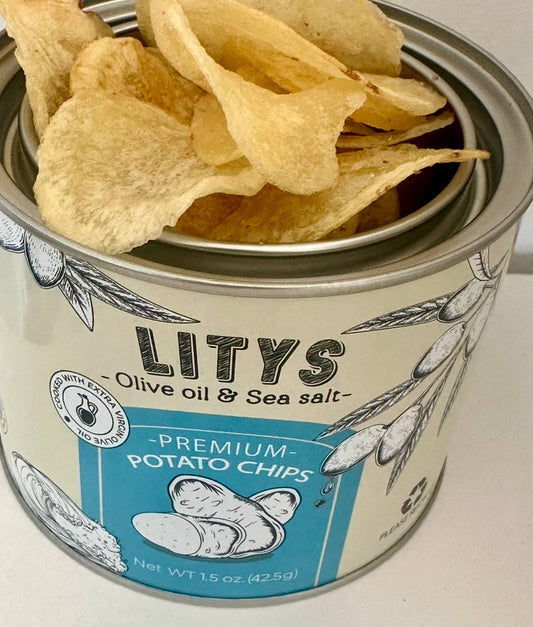 Lityś Olive Oil & Sea Salt Potato Chips - 1.5 oz Tin