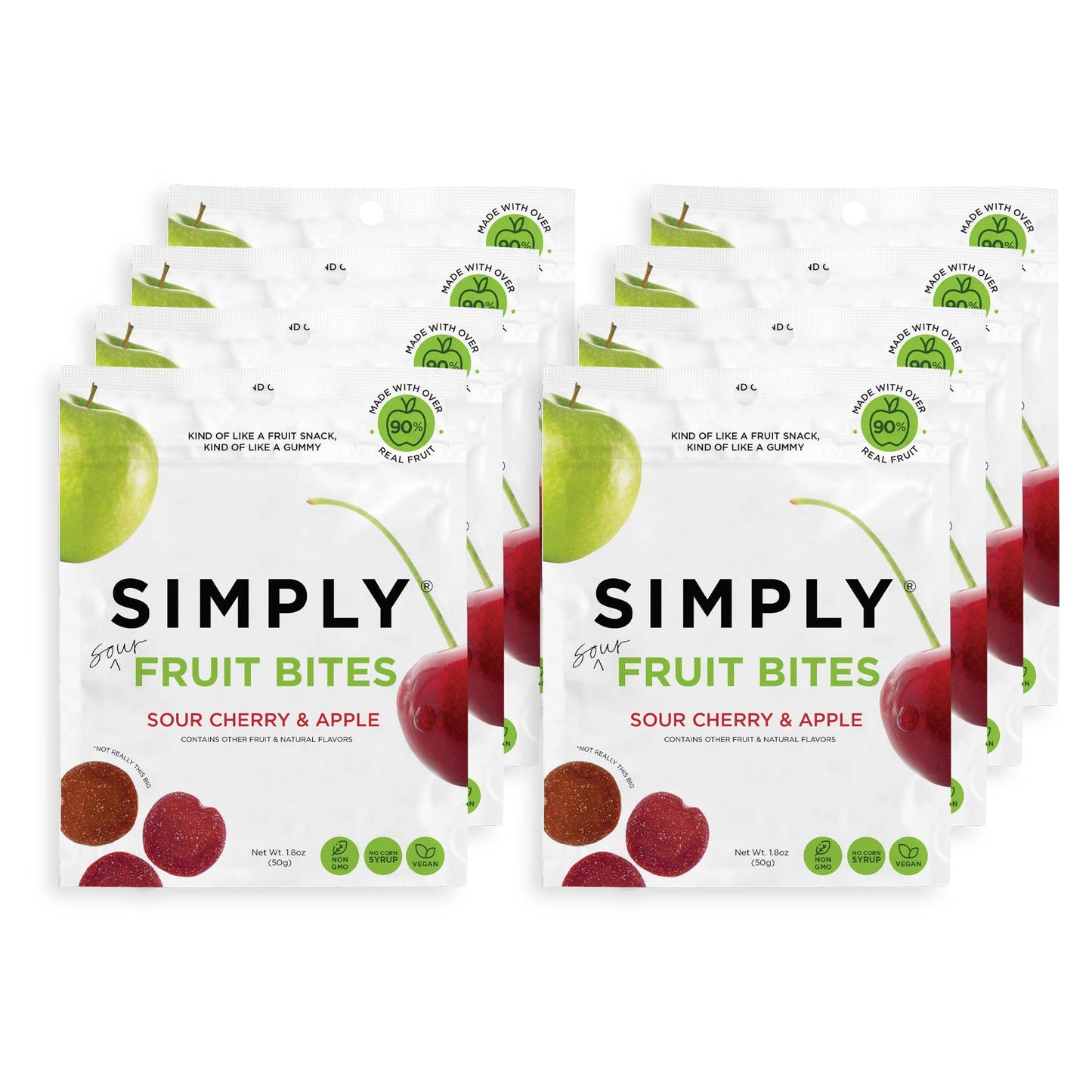 Simply Gum Fruit Bites Sour Cherry and Apple 1.8 oz