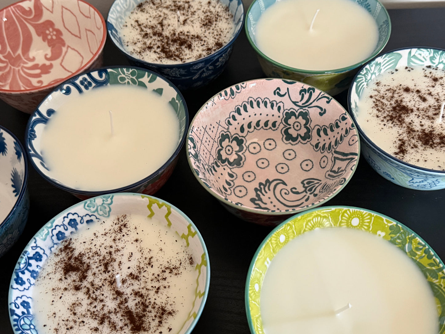 Hand-Poured Soy Candle Set | Two Stoneware Bowls, Two Scents