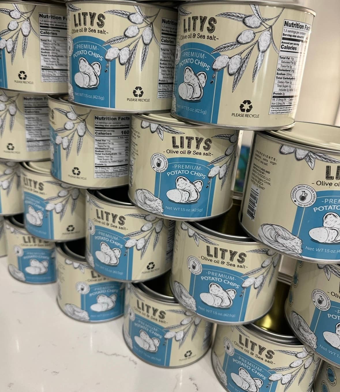 Lityś Olive Oil & Sea Salt Potato Chips - 1.5 oz Tin
