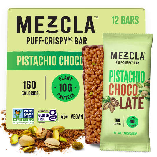 Mezcla Pistachio Chocolate Puff Crispy Protein Bar