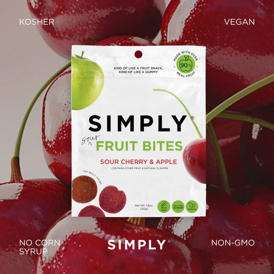 Simply Gum Fruit Bites Sour Cherry and Apple 1.8 oz