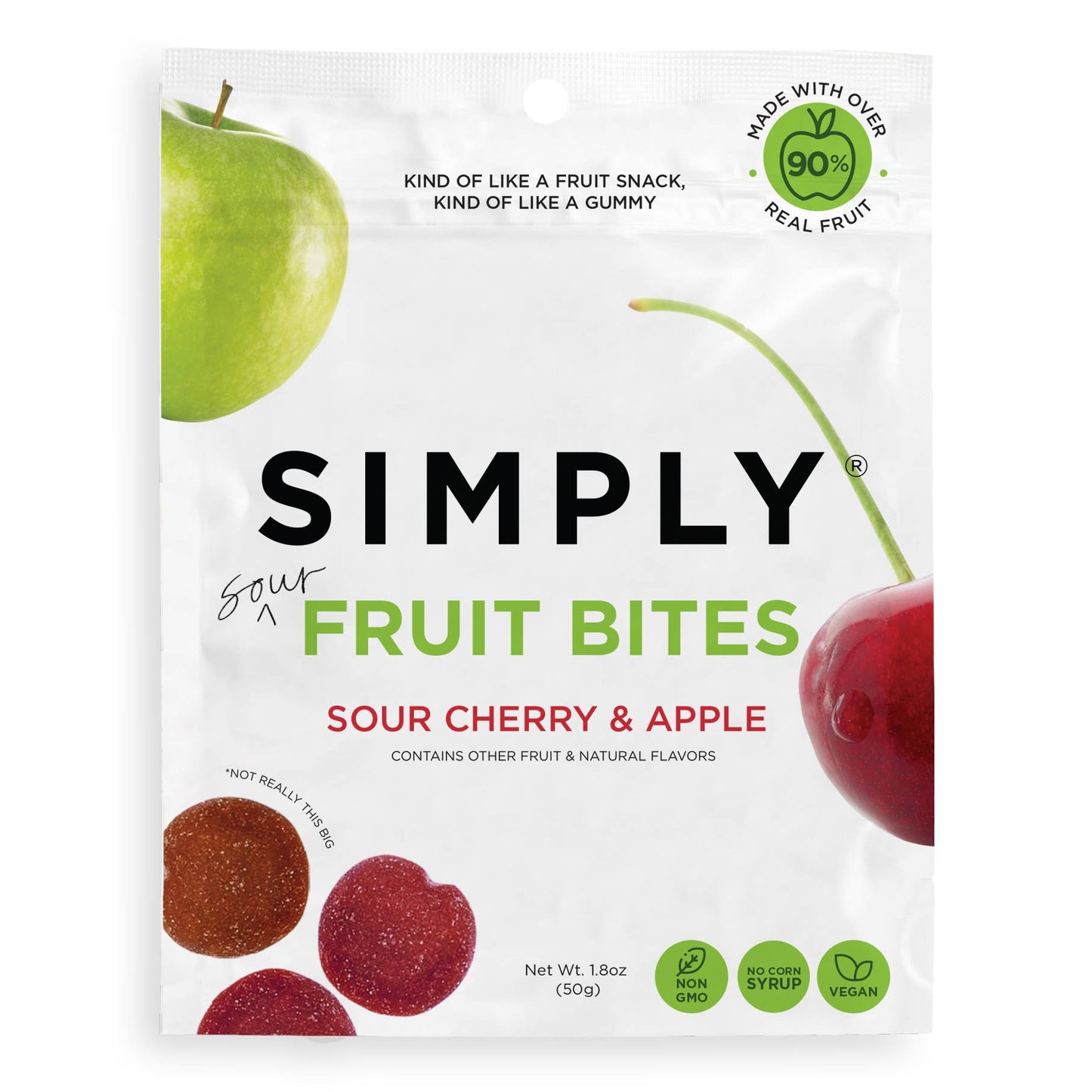 Simply Gum Fruit Bites Sour Cherry and Apple 1.8 oz