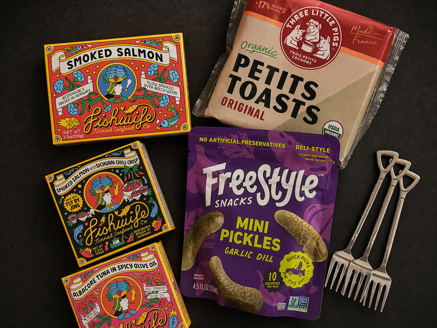 Tinned Fish Gift Box | Smoked Salmon, Tuna, Pickles, Toasts