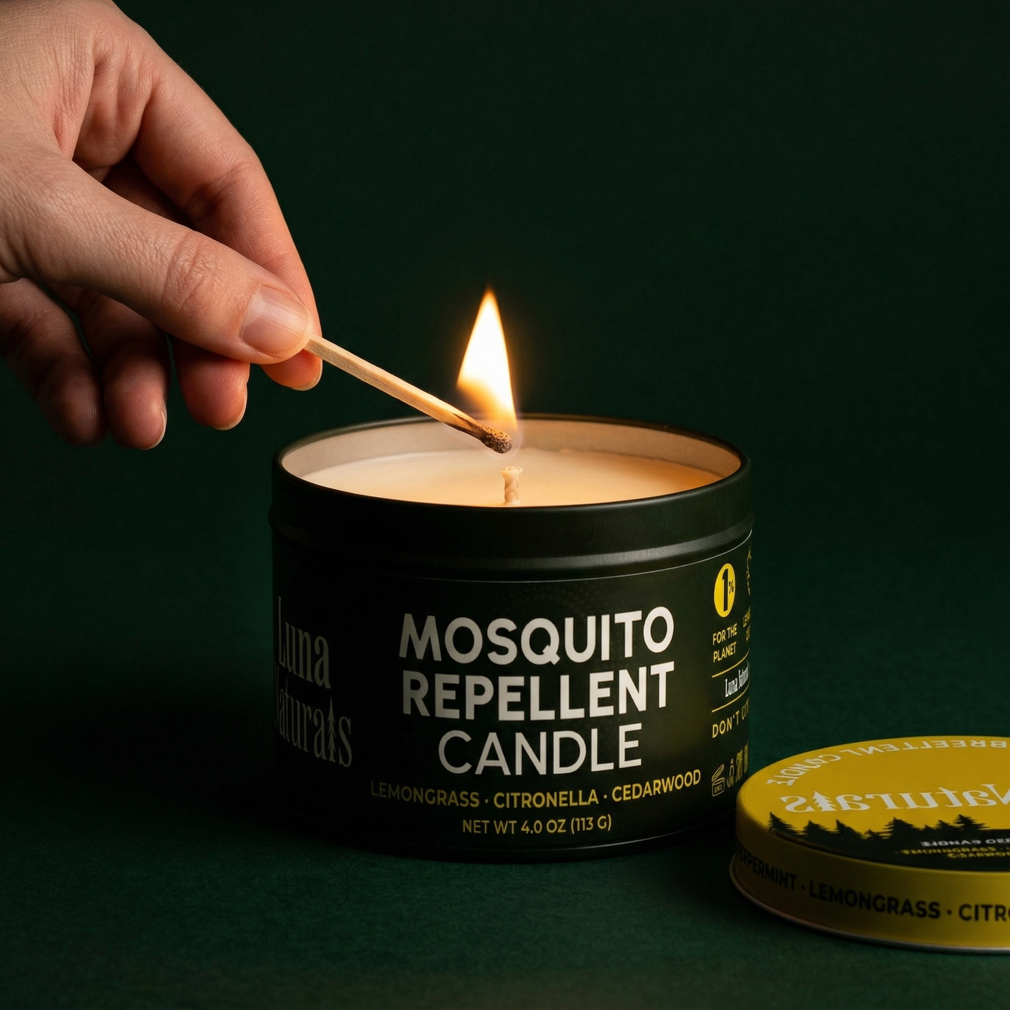 Citronella Candles 3-Pack | Mosquito Repellent Outdoor Candles by Luna Naturals