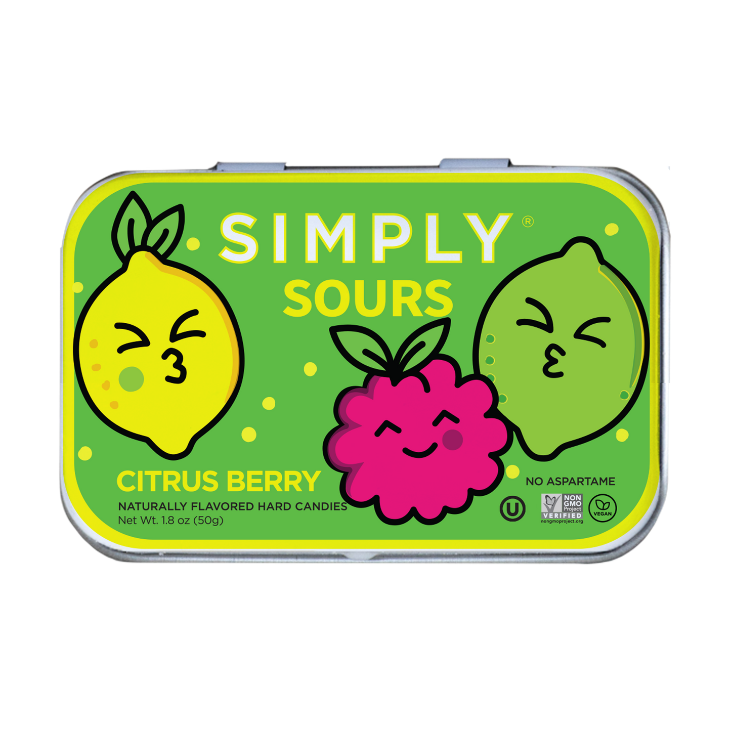 Simply Gum Simply Sours Citrus Berry Hard Candy Tins 1.8 oz, 6 Pack