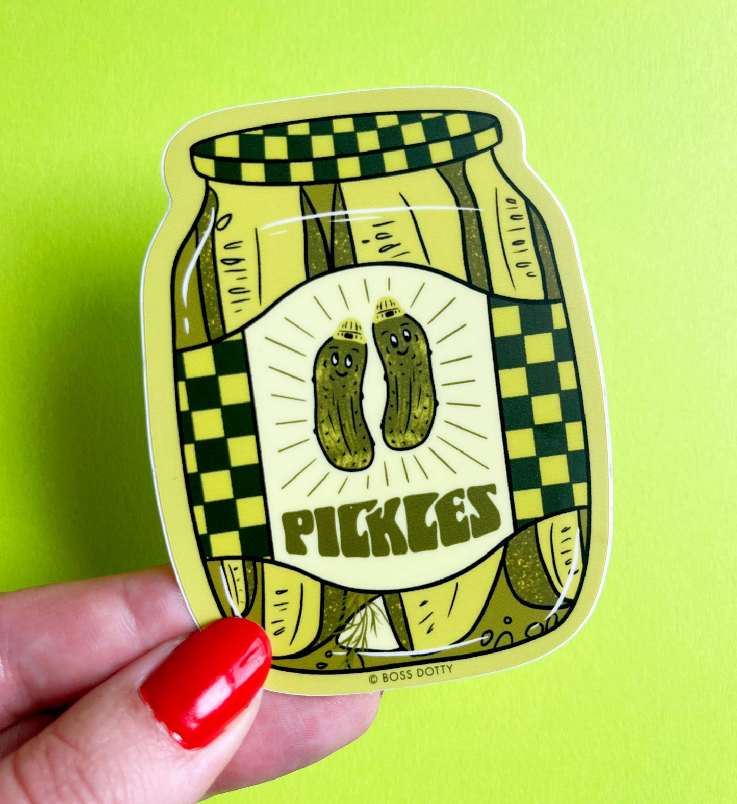 Boss Dotty Paper Co. Pickle Jar Sticker - 3.4"