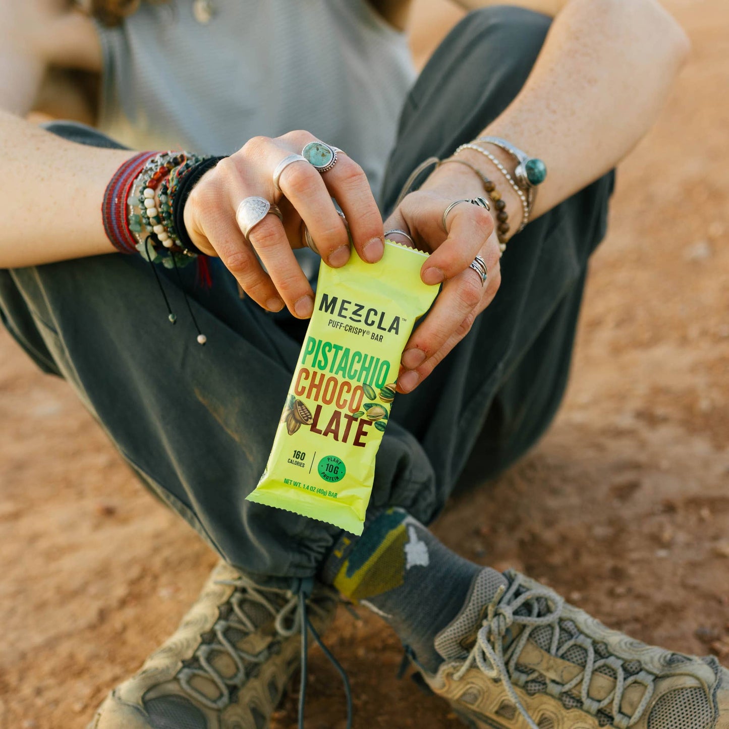 Mezcla Pistachio Chocolate Puff Crispy Protein Bar