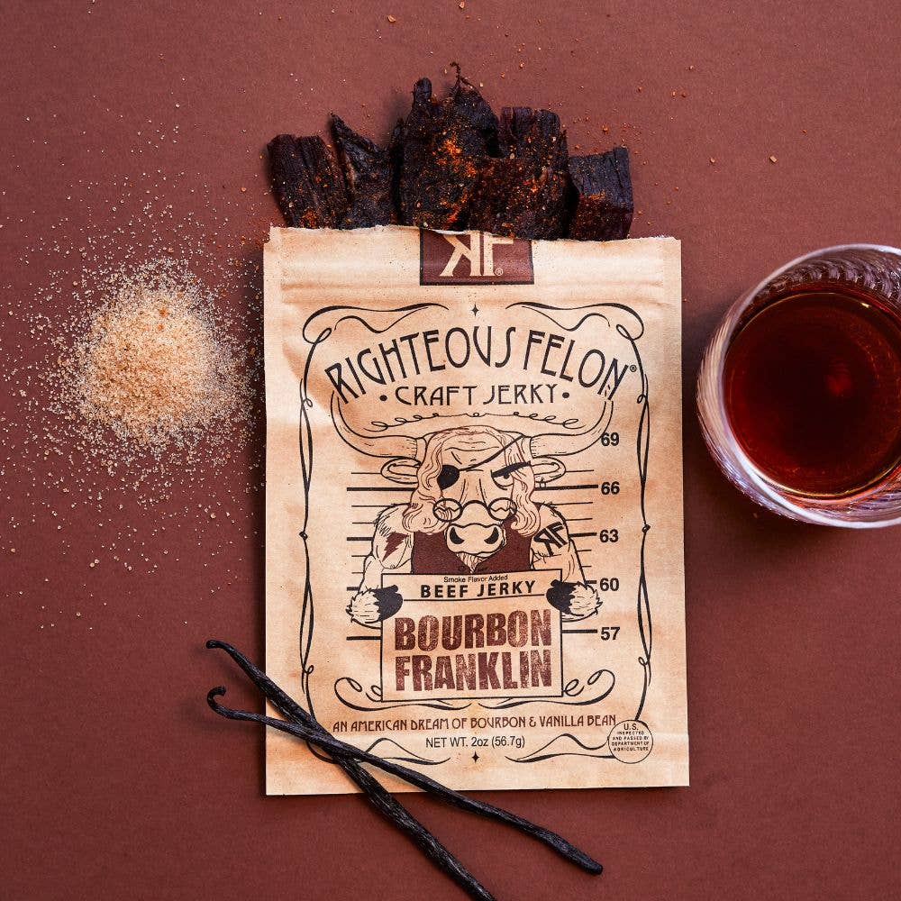 Righteous Felon Bourbon Franklin Beef Jerky - 2 oz