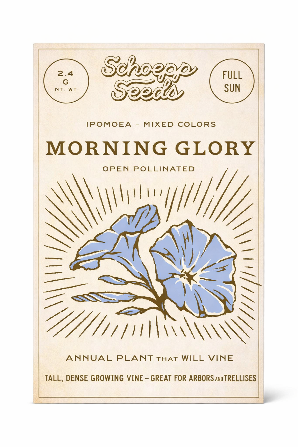 Morning Glory, Heirloom Garden Seed Packets, Climbing Vine