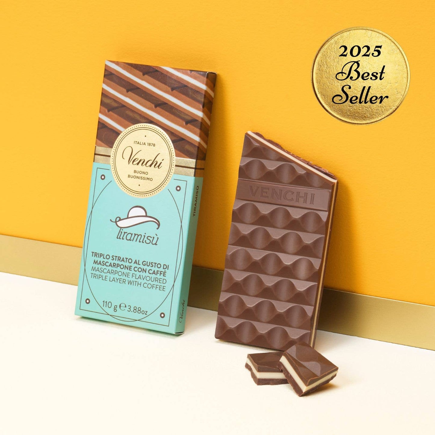 Venchi Tiramisu Cremino Layered Chocolate Bar