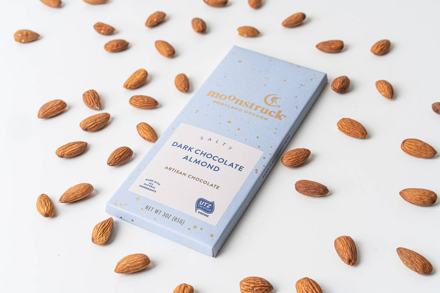 Moonstruck Salty Dark Sea Salt Almond Chocolate Bar
