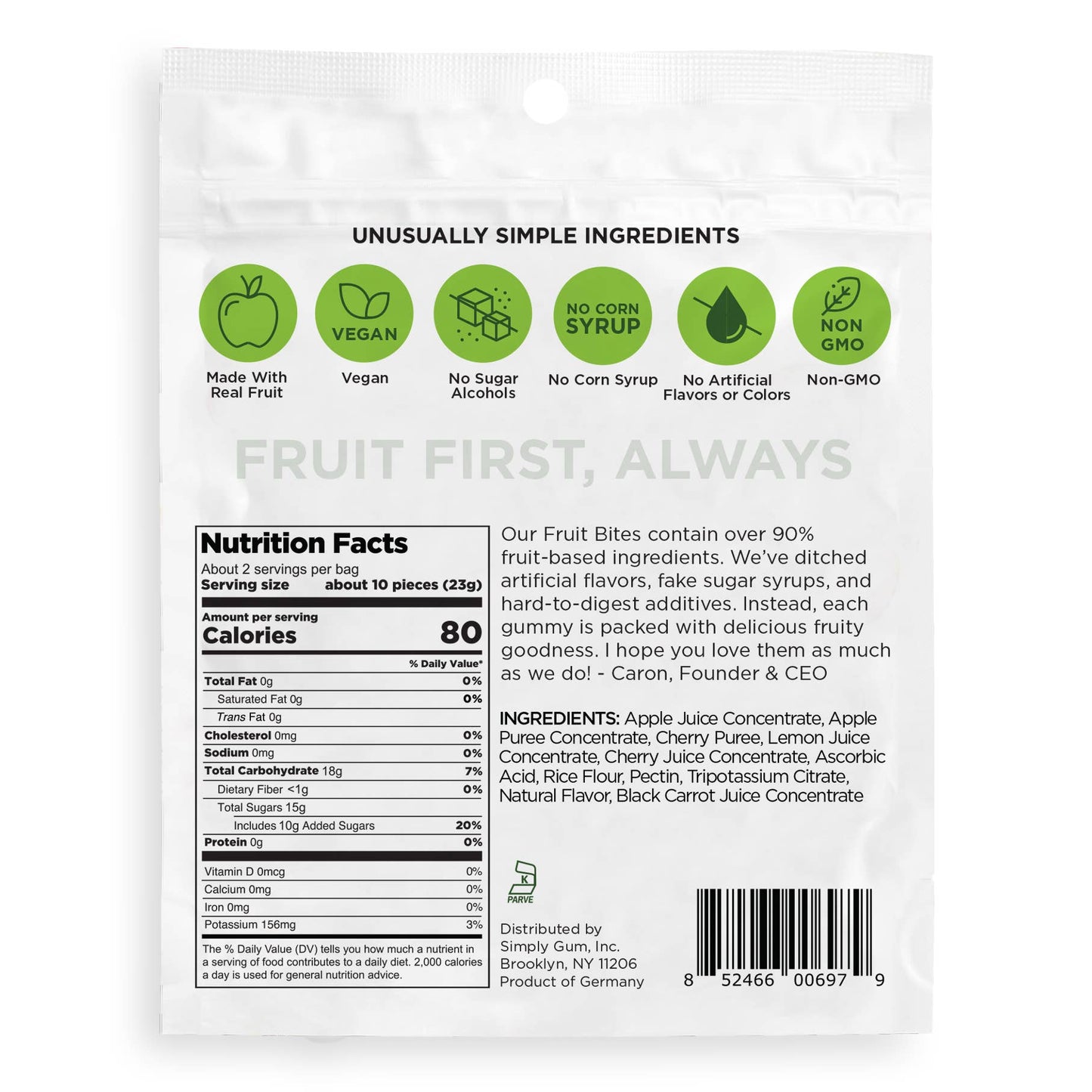 Simply Gum Fruit Bites Sour Cherry and Apple 1.8 oz