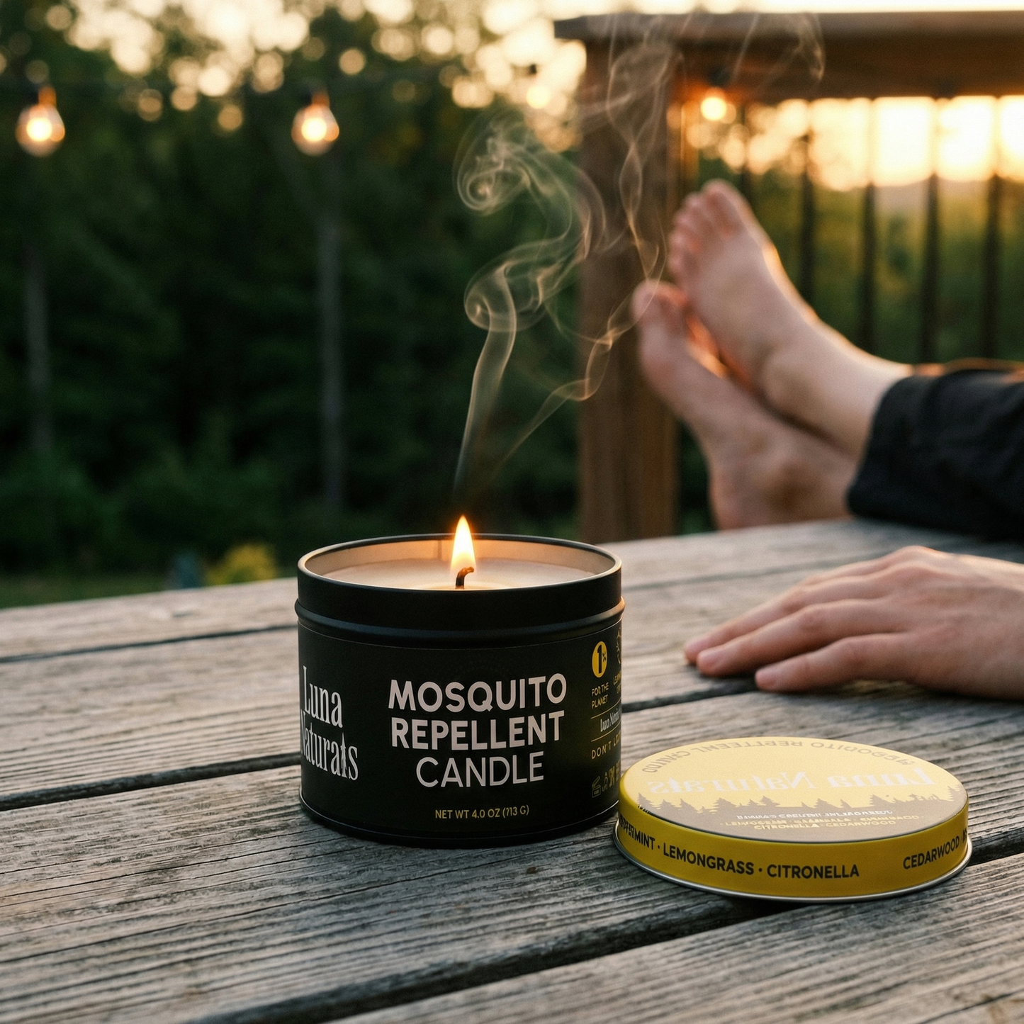 Citronella Candles 3-Pack | Mosquito Repellent Outdoor Candles by Luna Naturals