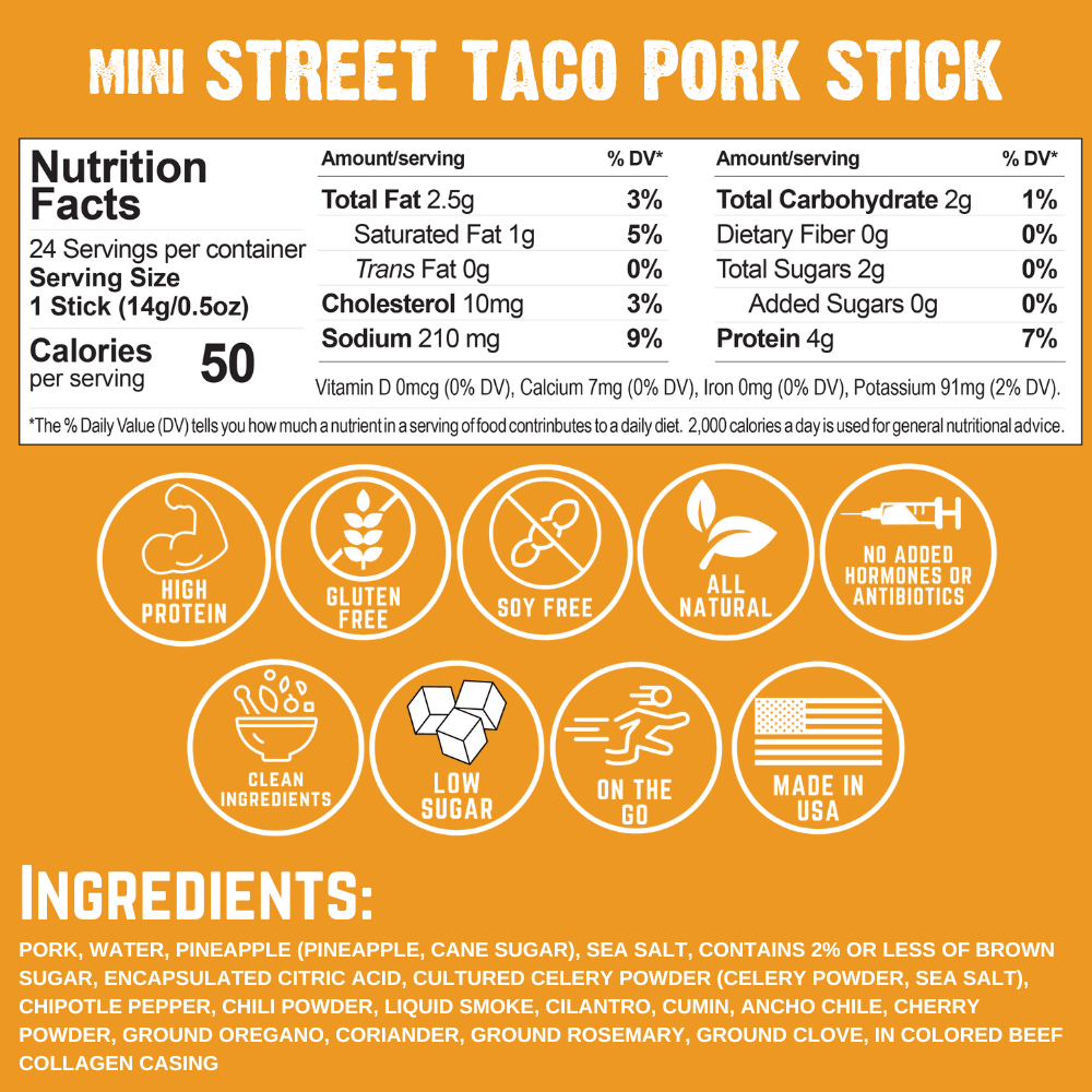 Righteous Felon Street Taco Pork Stick Mini - 0.5 oz