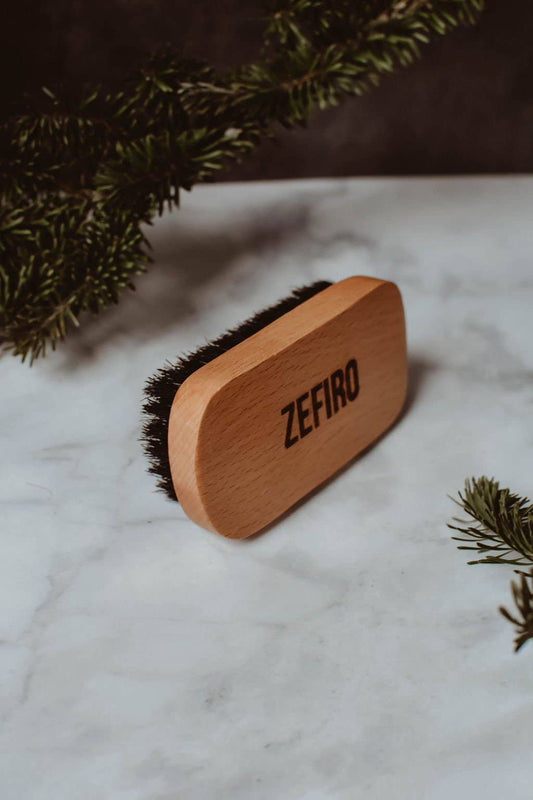 Zefiro Beard Brush, FSC-Certified Beechwood and Boar Bristle