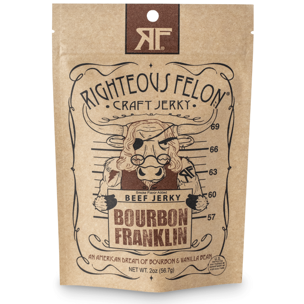 Righteous Felon Bourbon Franklin Beef Jerky - 2 oz