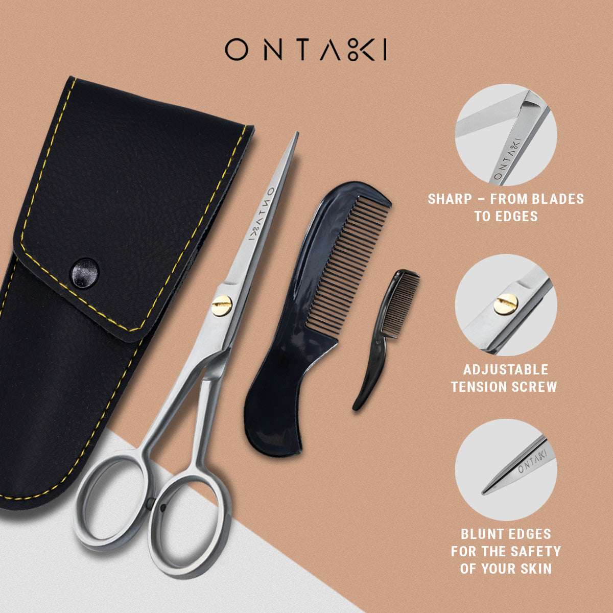 Striking Viking Beard and Mustache Scissors, 5 Inch German Steel Precision Kit