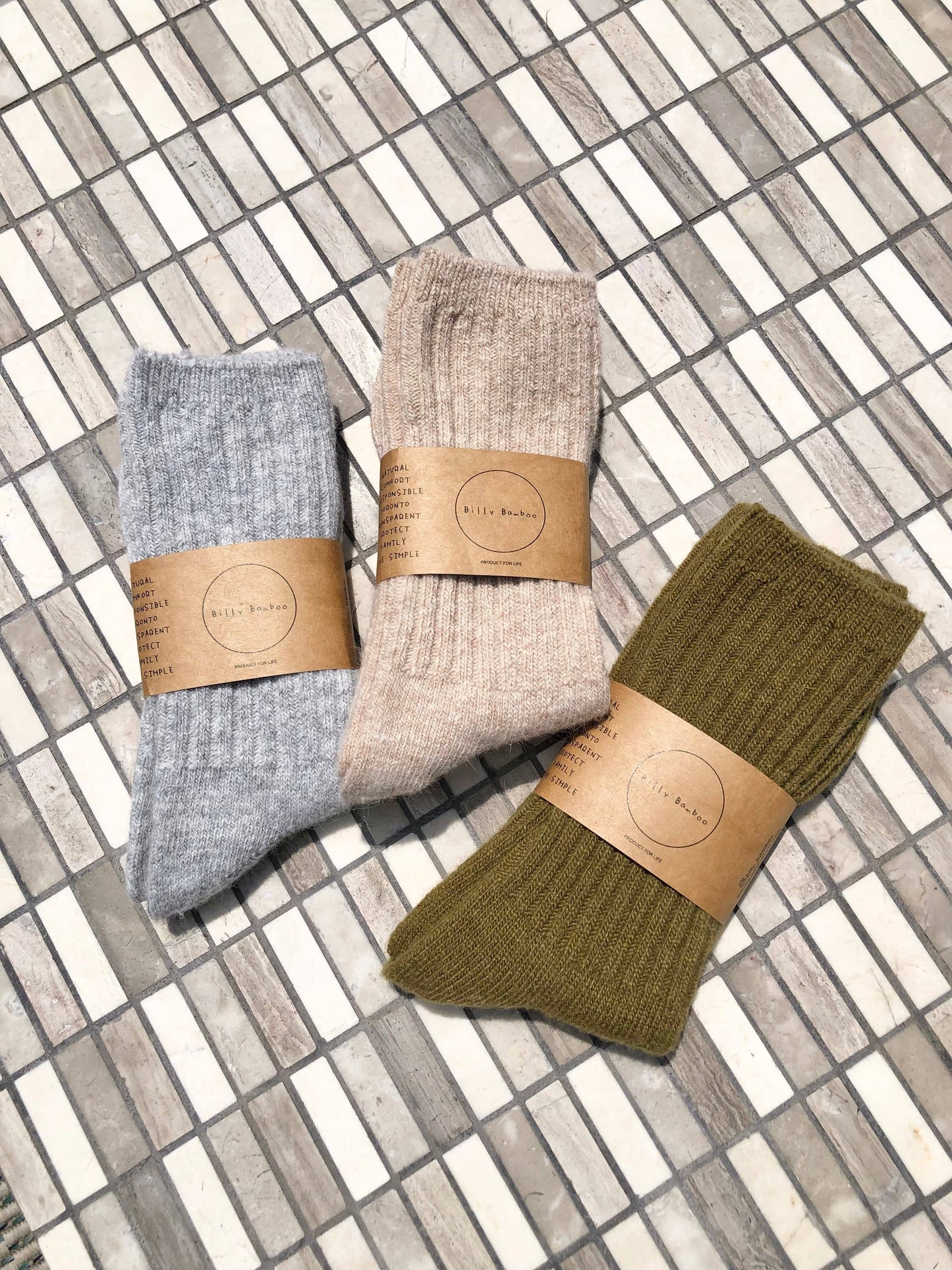 Billy Bamboo Iceland Wool Blend Socks, M/L
