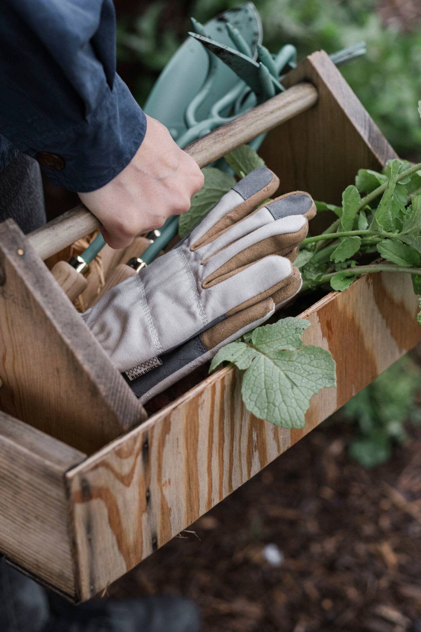 Barebones Leepa Garden Gloves, Vegan Canvas and Suede