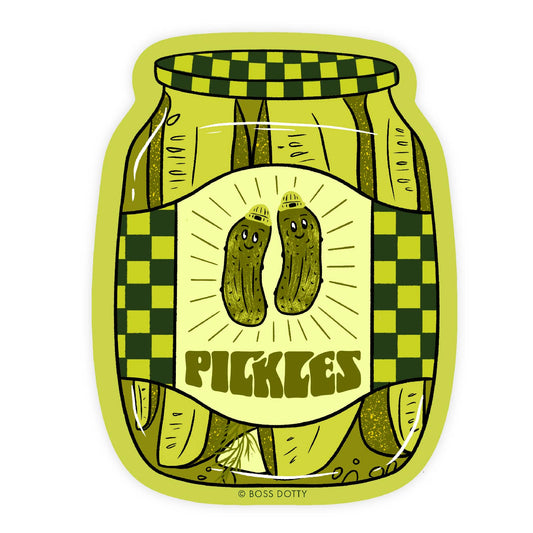 Boss Dotty Paper Co. Pickle Jar Sticker - 3.4"