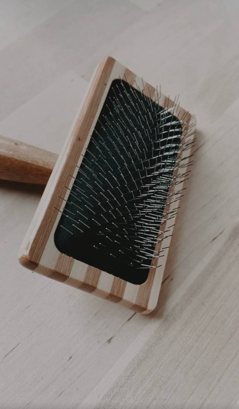 Zefiro Cat Brush, Bamboo Handle with Stainless Steel Bristles