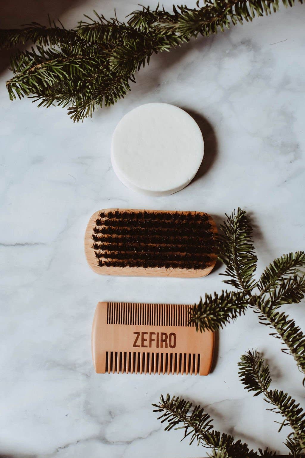 Zefiro Beard Brush, FSC-Certified Beechwood and Boar Bristle