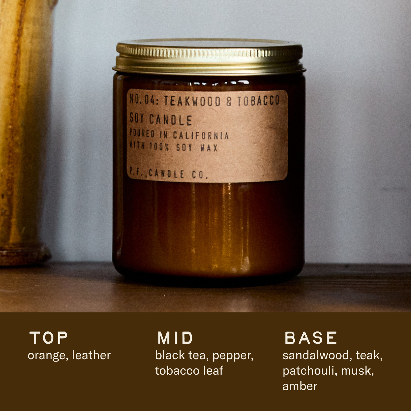 Teakwood & Tobacco Soy Candle - 7.2 oz