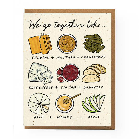 Boss Dotty Paper Co. Cheese Pairing Love Card — A2 Greeting Card