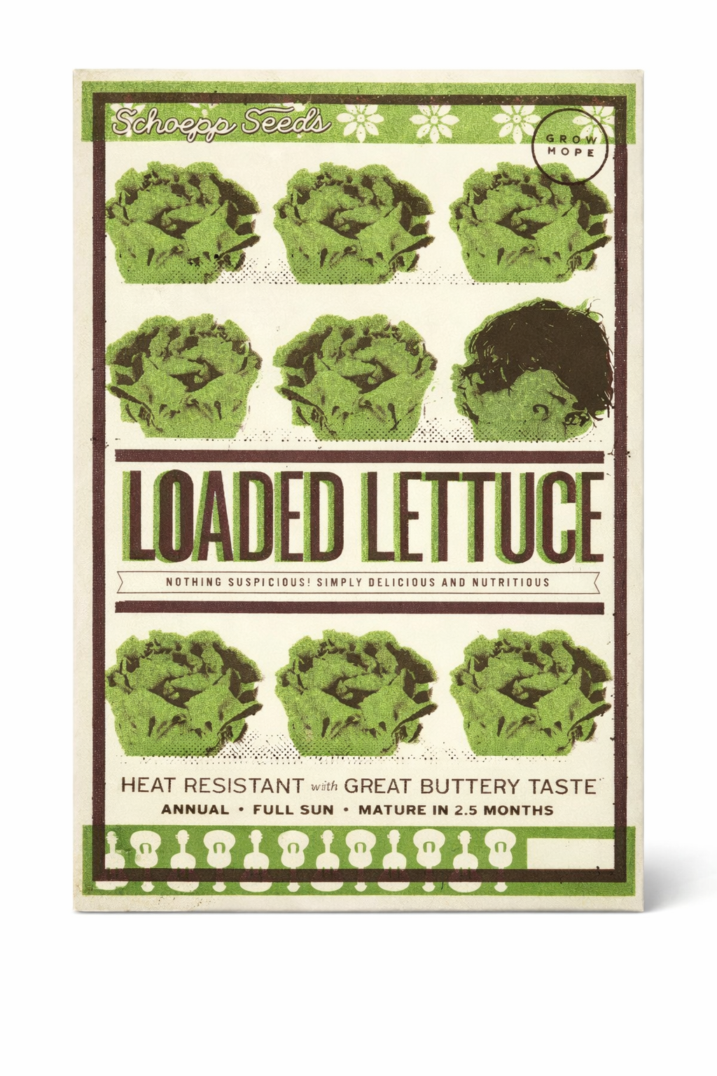 Lettuce, Loaded Heirloom Garden Seed Packets, Black Seeded Simpson