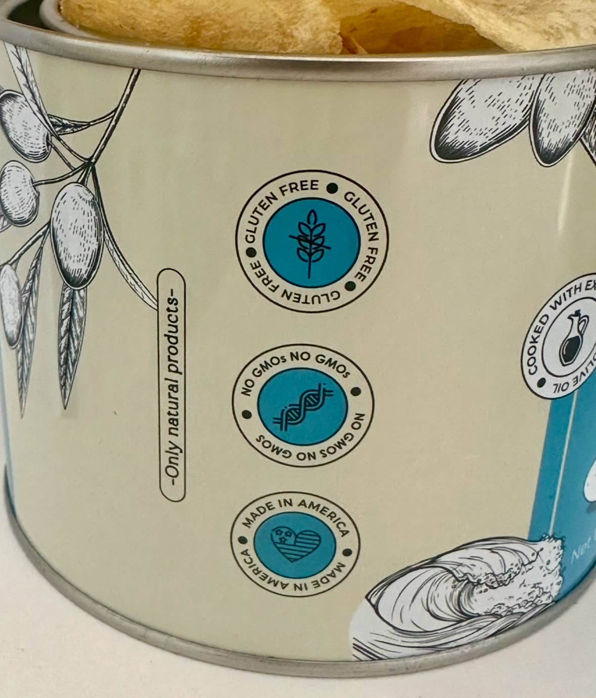 Lityś Olive Oil & Sea Salt Potato Chips - 1.5 oz Tin