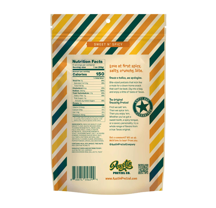 Austin Pretzel Company Jalapéno Queso Pretzels - 6 oz