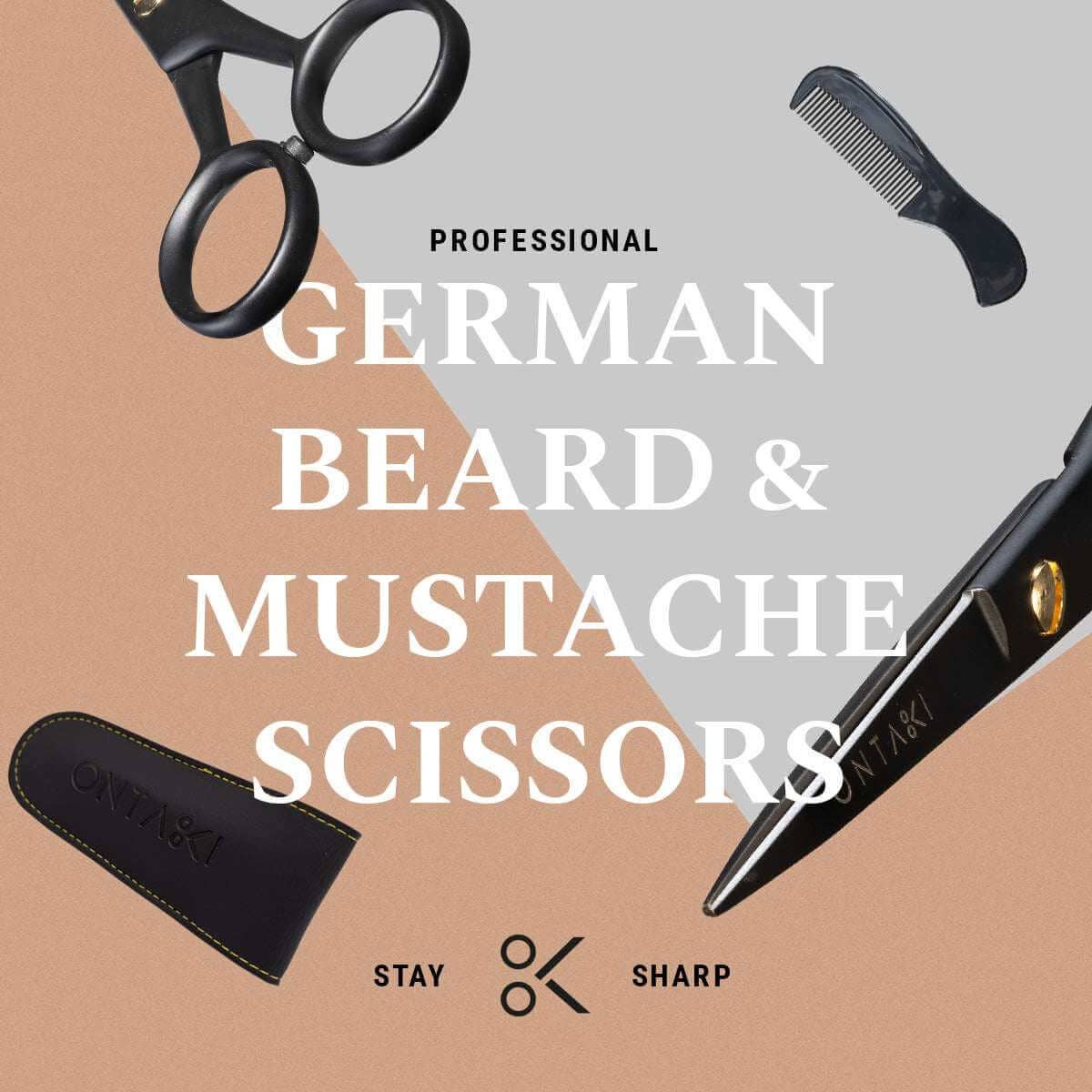 Striking Viking Beard and Mustache Scissors, 5 Inch German Steel Precision Kit