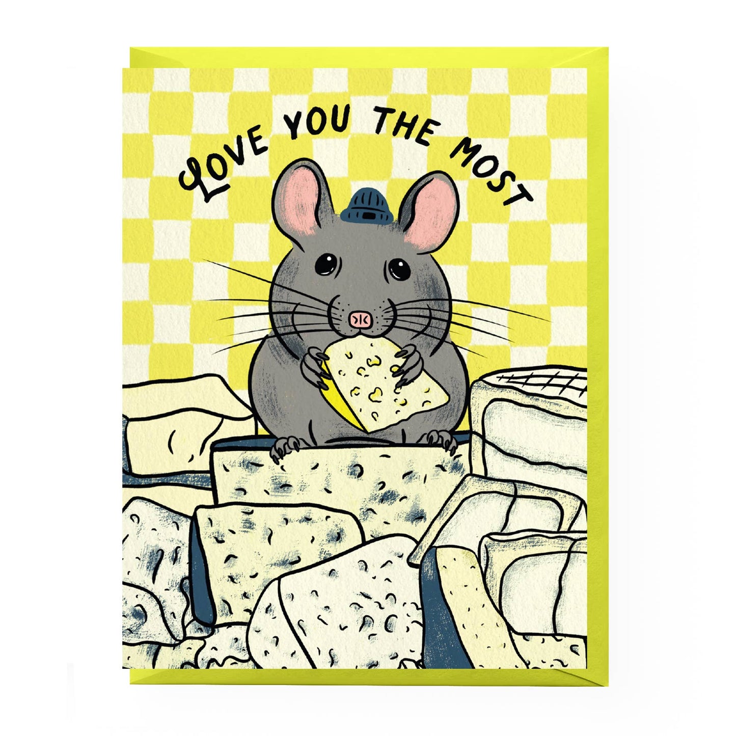 Boss Dotty Paper Co. Cheese Mouse Love Card - A2 Greeting Card