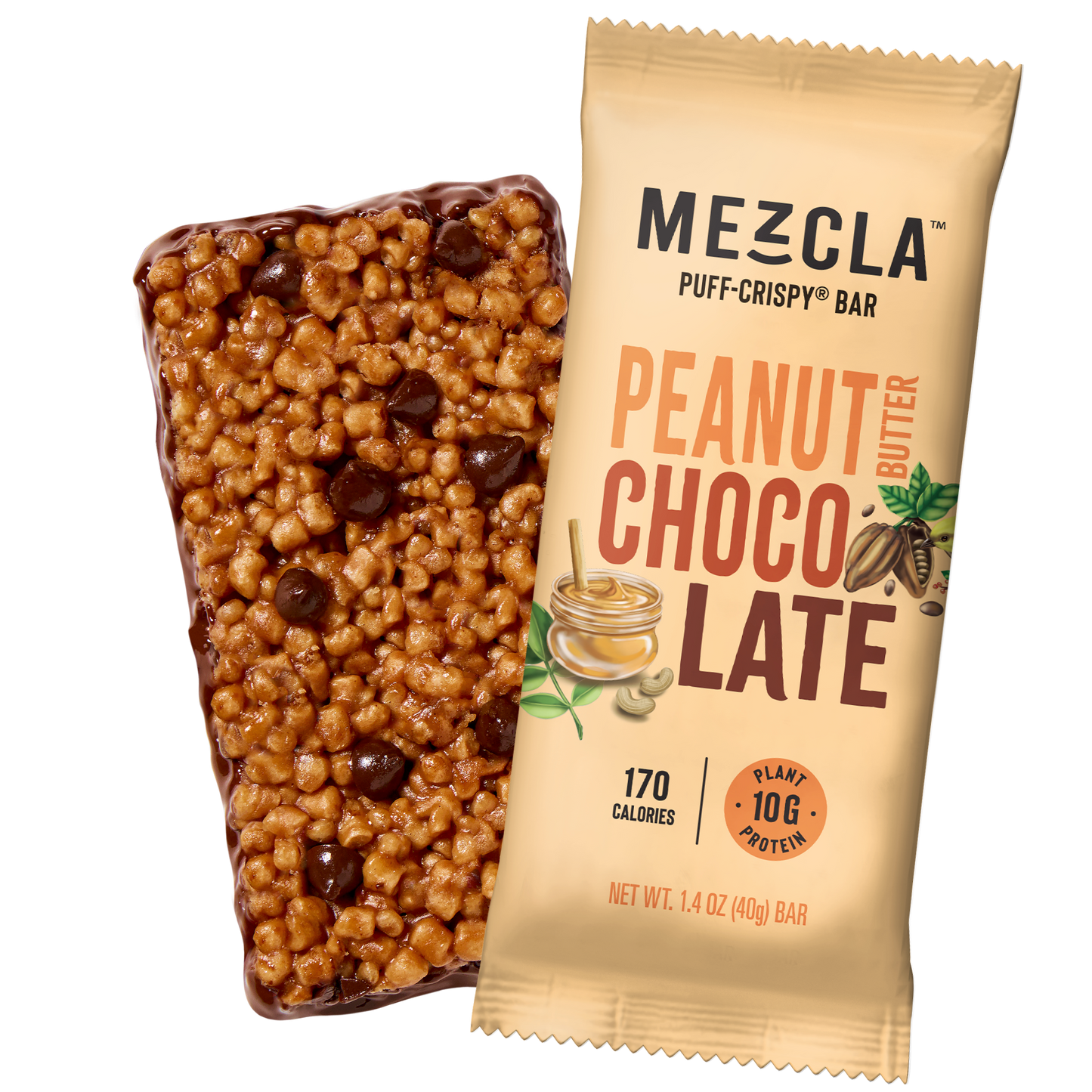Mezcla Peanut Butter Chocolate Puff Crispy Protein Bar
