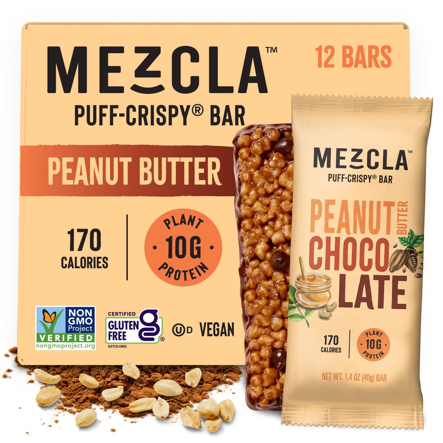 Mezcla Peanut Butter Chocolate Puff Crispy Protein Bar