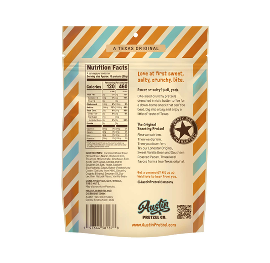 Austin Pretzel Company Sweet Vanilla Bean Pretzels - 4 oz